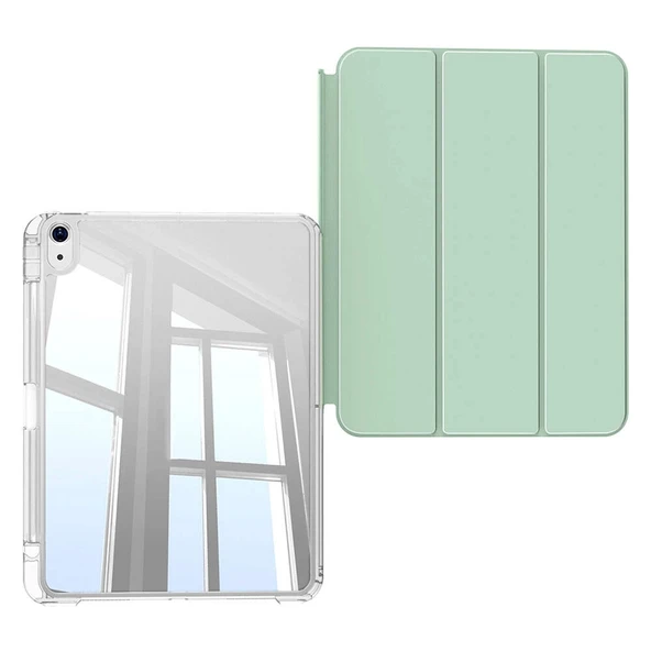 ​Apple iPad Air 11 2024 Kılıf Magnetik Ayrılabilen Airbagli Zore Sliding Tablet Kılıfı - 7