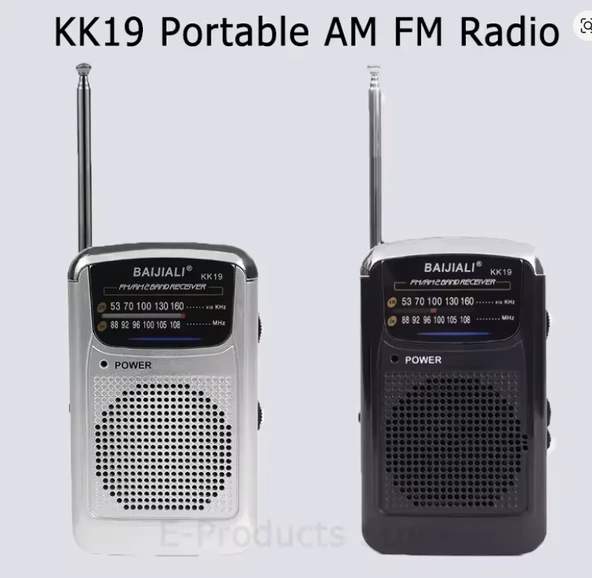 KK19 AM FM Taşınabilir Radyo Pille Çalışan Çift Bantlı Radyo Teleskopik Antenli Müzik Çalar Retro Radyo Dahili Hoparlör - 5