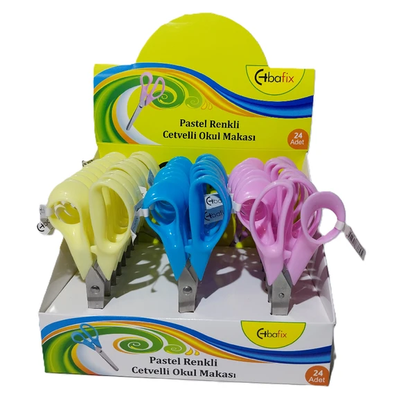 Bafix Okul Makası Cetvelli 13 Cm Pastel Renk BFX-SA0498 - 2