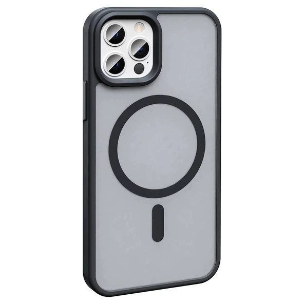 Apple iPhone 11 Pro Max Kılıf M-safe Şarj Özellikli Mat Arka Yüzey Zore Sio Kapak - 2
