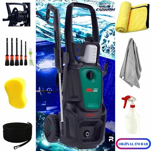 KLPRO 170 BAR YÜKSEK BASINÇLI OTO YIKAMA  2500W KLY2500 TEMİZLİK SETİ HEDİYELİ ürün görseli