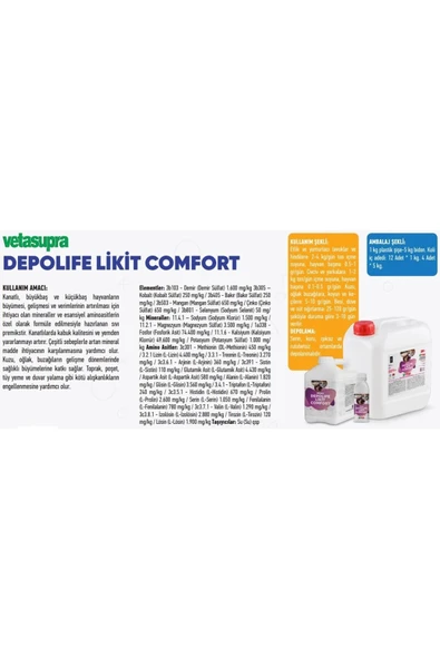 Vetasupra Depolife Likit Comfort Verim Artırıcı Hayvan Yem Katkı Maddesi - 1 Kg - 4