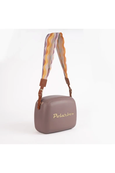 Polarbox  Prinkstyle Ondas %100 Pamuk ve Deri Kayışlı Mauve Gold Soğuk ve Sıcak Tutucu Yemek Çantası 6 Lt
