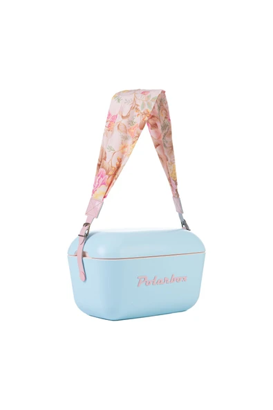 Polarbox  Prinkstyle Flower Pink %100 pamuk Kayışlı Mavi Pembe Soğuk ve Sıcak Tutucu Thermo Çanta 12 lt