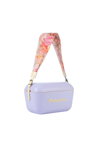 Polarbox  Flower Yellow %100 Pamuk Kayışlı Lila Sarı Soğuk Ve Sıcak Tutucu Thermo Çanta 20 Lt