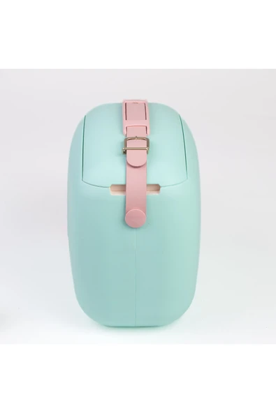 Polarbox  Deri Kayışlı Turkuaz Pembe Soğuk ve Sıcak Tutucu Yemek Çantası 6 Lt - 5