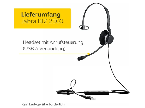 Jabra Biz 2300 USB-A MS Kulak - 2