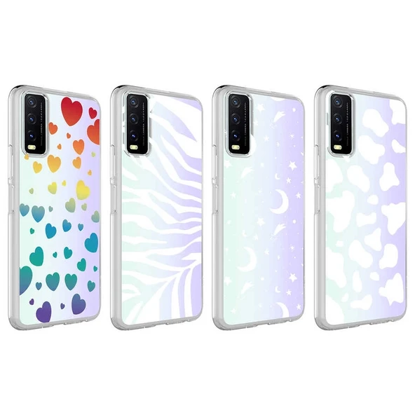 Vivo Y20 Kılıf Zore M-Blue Desenli Kapak - 2