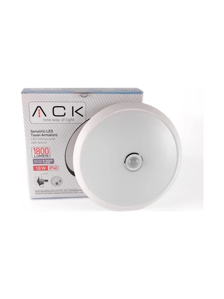 ACK 18W 6500K SENSORLU LED TAVAN ARMATURU ACİL KİTLİ