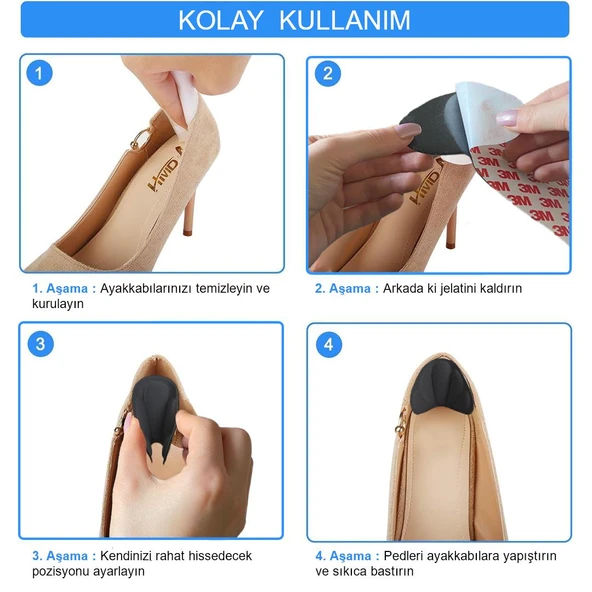 SP01 - Yapışkanlı Midye Bilek Koruma | Topuk Vurma Önleyici Ve Ayakkabı Daraltma Yumuşak Sünger Ped - 3