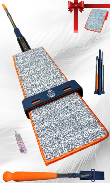 Kendinden Sıkmalı Mikrofiber Mop Kendini Temizleyen Mop Yedek Bez Hediyeli NEW