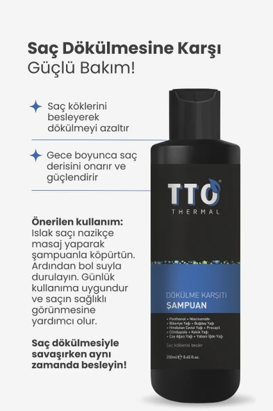 TTO Dökülme Karşıtı Şampuan 250ml (Procapil,Çay Ağacı Yağı,Climbazole,Aminexil) - 2