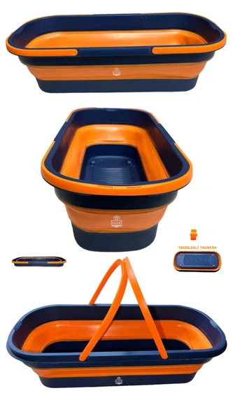 Katlanabilir Mop Kovası Tekerlekli Akordiyon Tüm Moplara Uyumlu Su Kovası