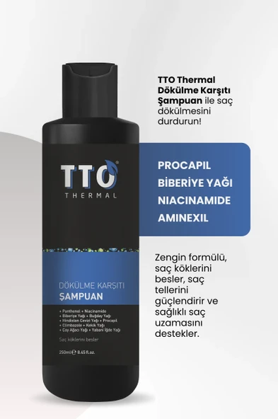 TTO Dökülme Karşıtı Şampuan 250ml (Procapil,Çay Ağacı Yağı,Climbazole,Aminexil) - 4