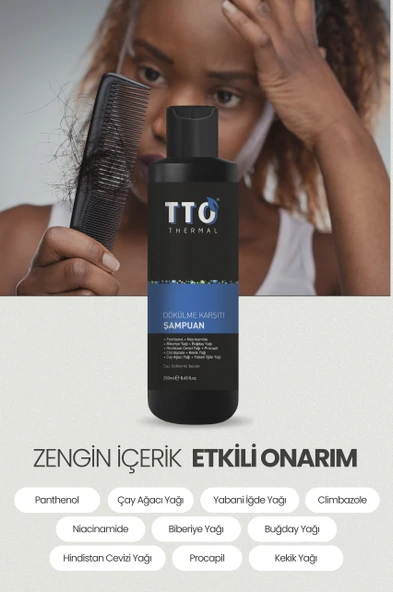 TTO Dökülme Karşıtı Şampuan 250ml (Procapil,Çay Ağacı Yağı,Climbazole,Aminexil) - 3