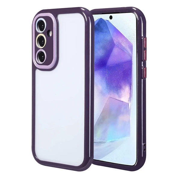 Galaxy A55 Kılıf Kamera Korumalı Renkli Kenar ve Çerçeve Tasarımlı Zore Vitamin Kapak