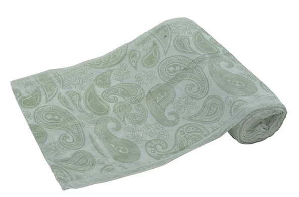 Kullan At Plastik Masa Örtüsü Su Yağ Geçirmez 100x150cm Sofra Kağıdı 15 Metre Yeşil Beyaz Desenli - 3