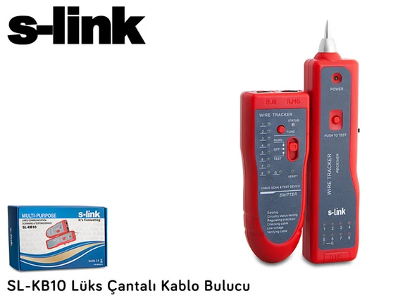 S-link SL-KB10 Lüx Çantalı Kablo Bulucu Ve Tester