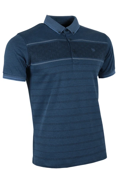 Erkek Tişört Polo Yaka Normal Kesim Desenli RAR01319 - 3