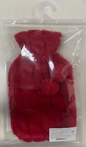 SICAK SU TORBASI PONPONLU KIRMIZI 26x17x2cm 750ml - 3