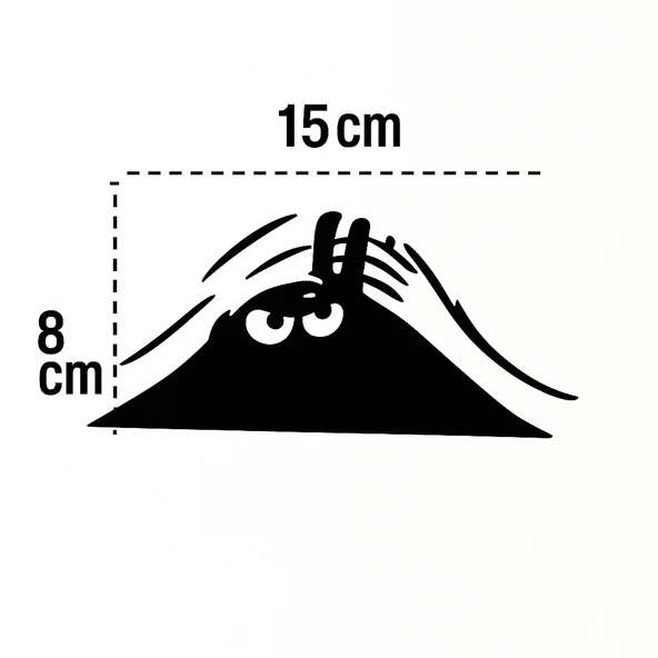 Bagajdan Bakan Öfkeli Adam Oto Stickeri Siyah 12x9cm - Resim 2
