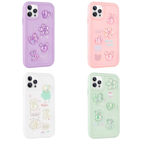 Apple iPhone 11 Pro Kılıf Kabartma Figürlü Parlak Zore Toys Silikon Kapak - 2