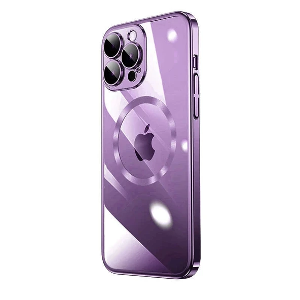 Apple iPhone 14 Pro Max Kılıf Wireless Şarj Özellikli Sert PC Zore Riksos M-safe Kapak