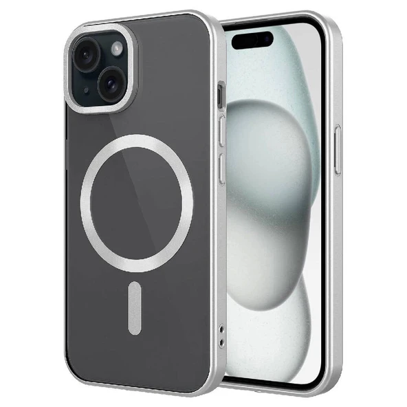 Apple iPhone 15 Plus Kılıf Mat Tasarımlı M-safe Wireless Şarj Özellikli Zore Mat Setro Kapak