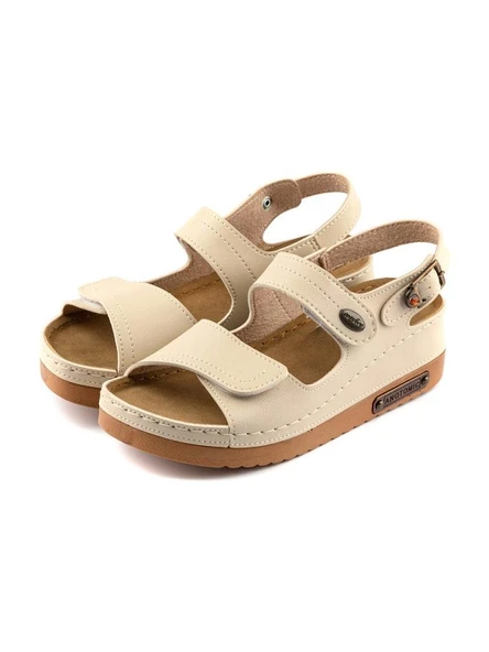 ROY JONES 3014 BEJ ÇIRTLI COMFORT CASUAL ANATOMİK SANDALET