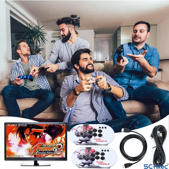 ScHitec 4K Arcade Oyun Konsolu Pandora 10000 Retro Oyunlu 2 Oyuncu Joystick - 8