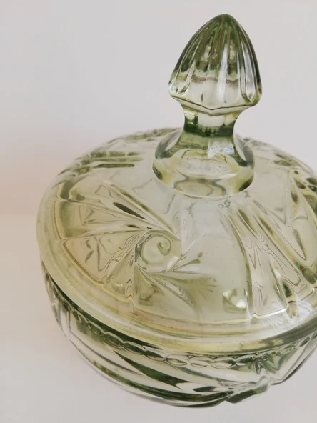 Nane Yeşili Ayaklı Cam Şekerlik – Modern Dekor Lokumluk & Çerezlik - Resim 5