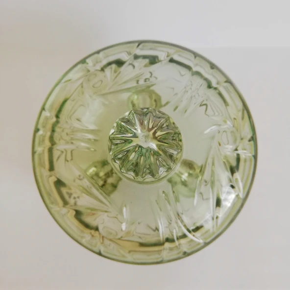 Nane Yeşili Ayaklı Cam Şekerlik – Modern Dekor Lokumluk & Çerezlik - Resim 4