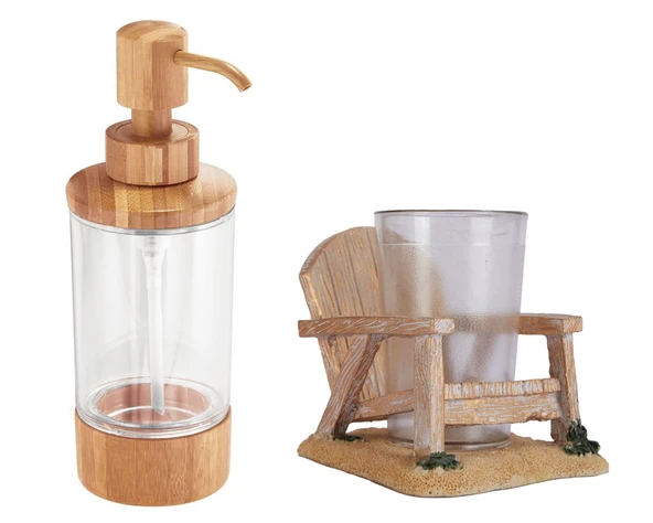 2 Li Banyo Seti,Bambu Kaplamalı Model - 2