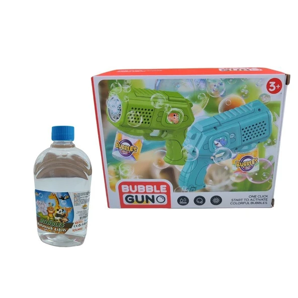 Çok Delikli Pilli Köpük Atan Baloncuk Tabancası Ve Likiti - Sarı - 5