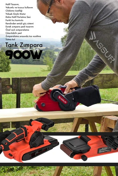 Assur 900W Elektrikli Vakumlu Tank Zımpara Makinesi - 3