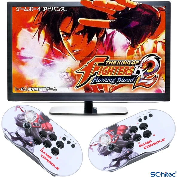 ScHitec 4K Arcade Oyun Konsolu Pandora 10000 Retro Oyunlu 2 Oyuncu Joystick - 9