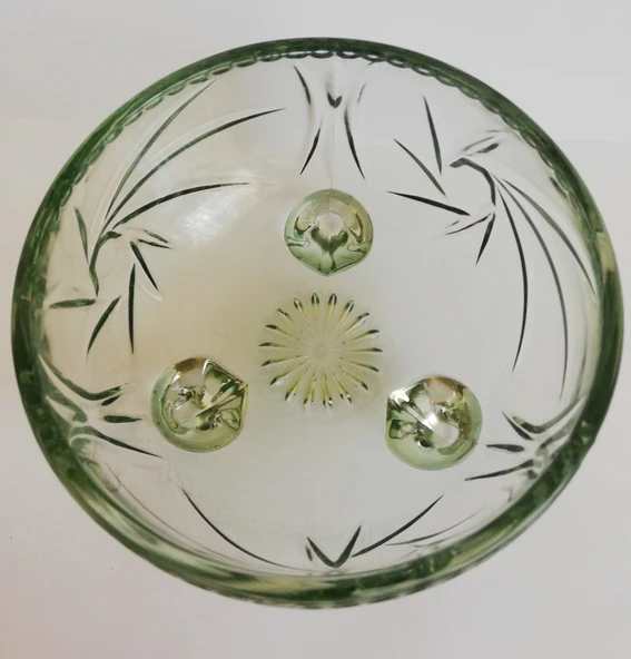 Nane Yeşili Ayaklı Cam Şekerlik – Modern Dekor Lokumluk & Çerezlik - Resim 3