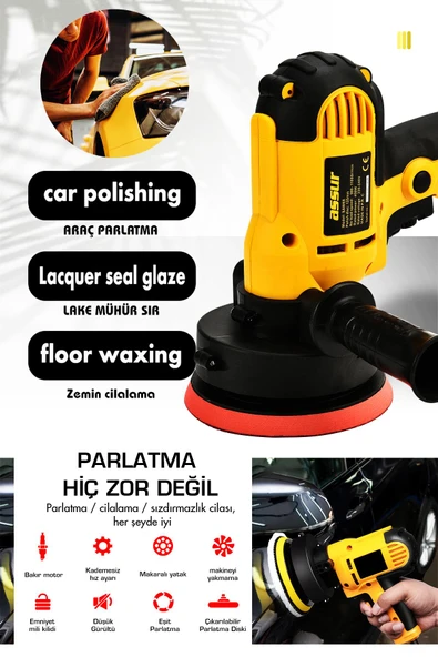 Assur 450W Elektrikli 125MM Dikey Polisaj Zımpara Makinesi - 3