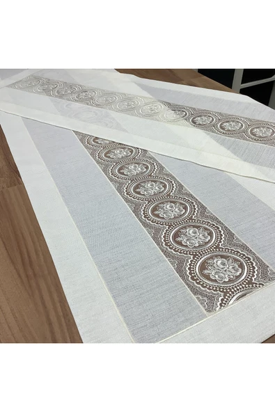 OYA home Gül Desen Dantelli Salon Takımı -2 parça
