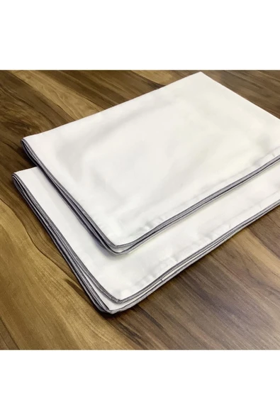 OYA home Gri Biyeli Pamuk Saten Yatma Yastık -50*70 Cm ( 2li) - 2