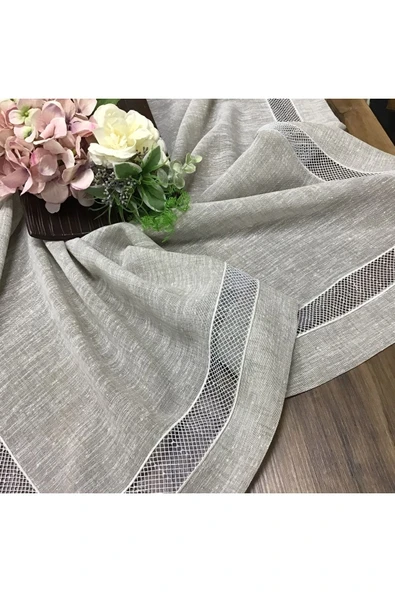 OYA home Füme Petek Kolber Detaylı Kare Örtü - 100*100 Cm ürün görseli