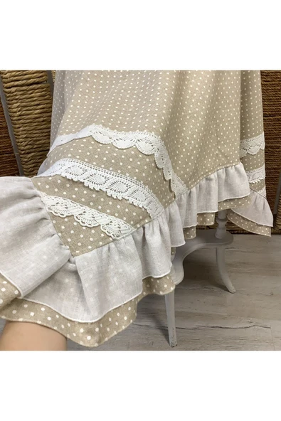 OYA home Puantiye & Fırfır Detaylı Kare Örtü -100*100 Cm - 6