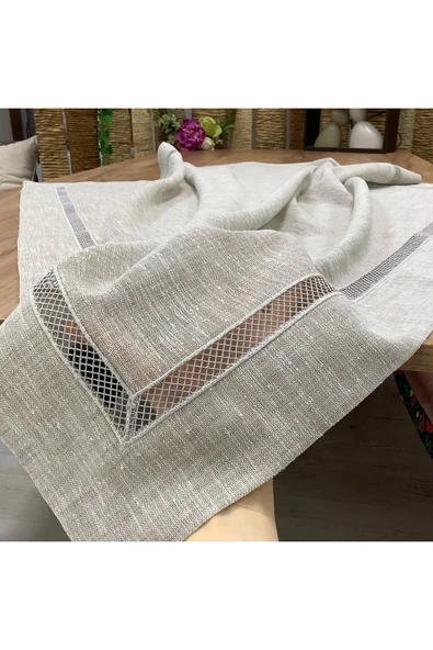 OYA home Kolberli Füme Kare Örtü -100*100 cm - 4