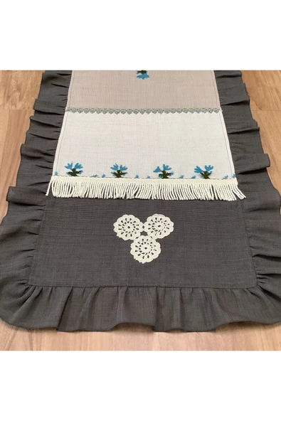 OYA home Patchwork & Fırfırlı & iğne Oyalı & El Dantelli Ranır -50*150 cm - Resim 5