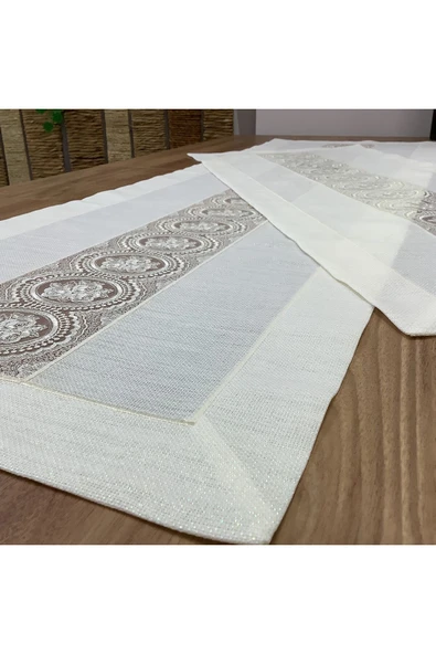 OYA home Gül Desen Dantelli Salon Takımı -2 parça - 4
