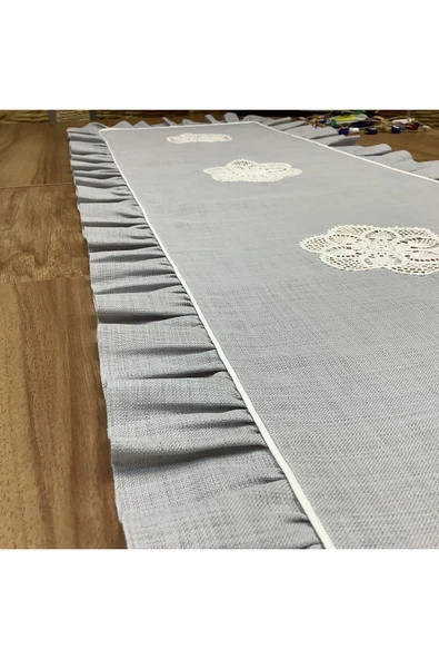 OYA home Dantelli Ranır Gri -45*150 cm - 3