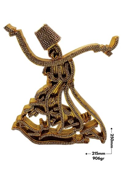 Kutulu Semazen Model Hediyelik Metal Biblo Gold Rengi