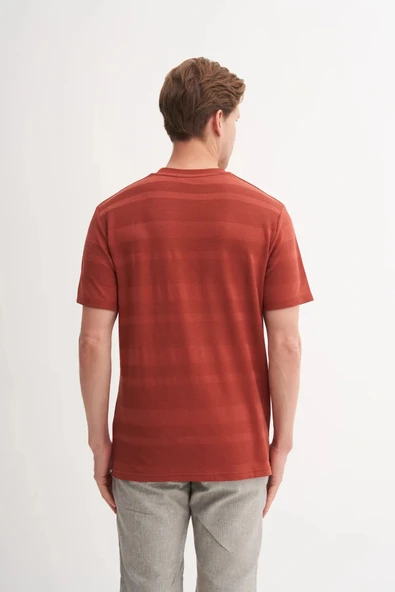 Cazador Bisiklet Yaka Regular Fit Örme Tişört 4123 - 4