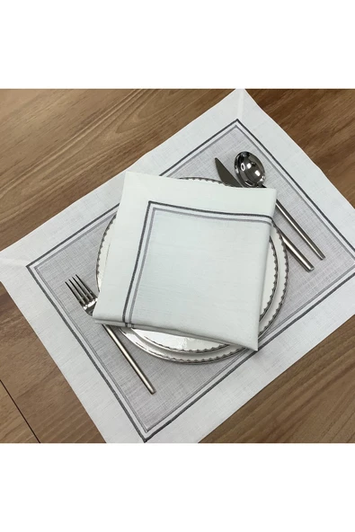 OYA home Çift Amerikan Servis ve Peçete - 4 parça - Resim 5