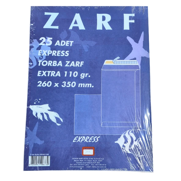 Yener Zarf Express Beyaz Torba Zarf Extra 110 Gr 26X35 Cm | AS-11128
